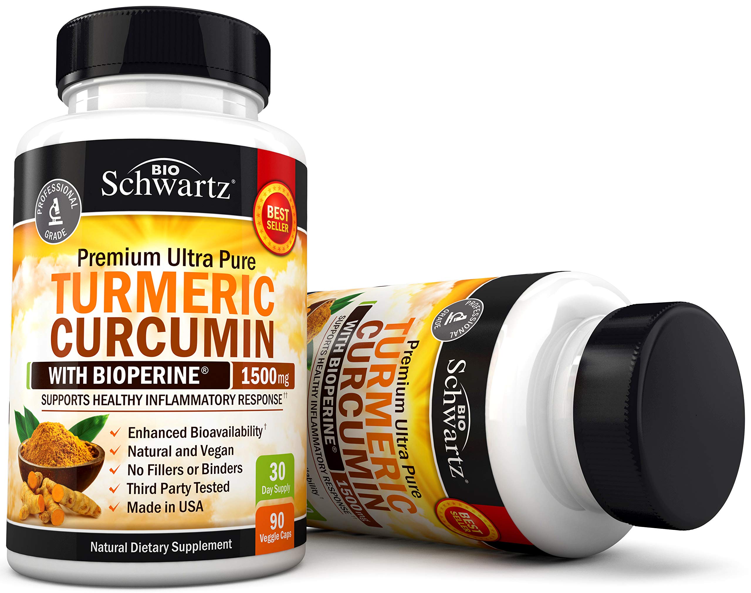 Turmeric Curcumin with BioPerine 1500mg. Highest Potency Available
