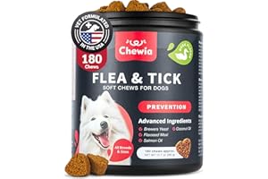 CHEWIA Flea Treatment for Cats - Daily Oral Cat Flea and Tick Treatment Chews - Chewable Kitten Flea Treatment - Soft Treats for All Breeds & Ages - Natural Chicken-Flavor Flea and Tick Supplement for Cats