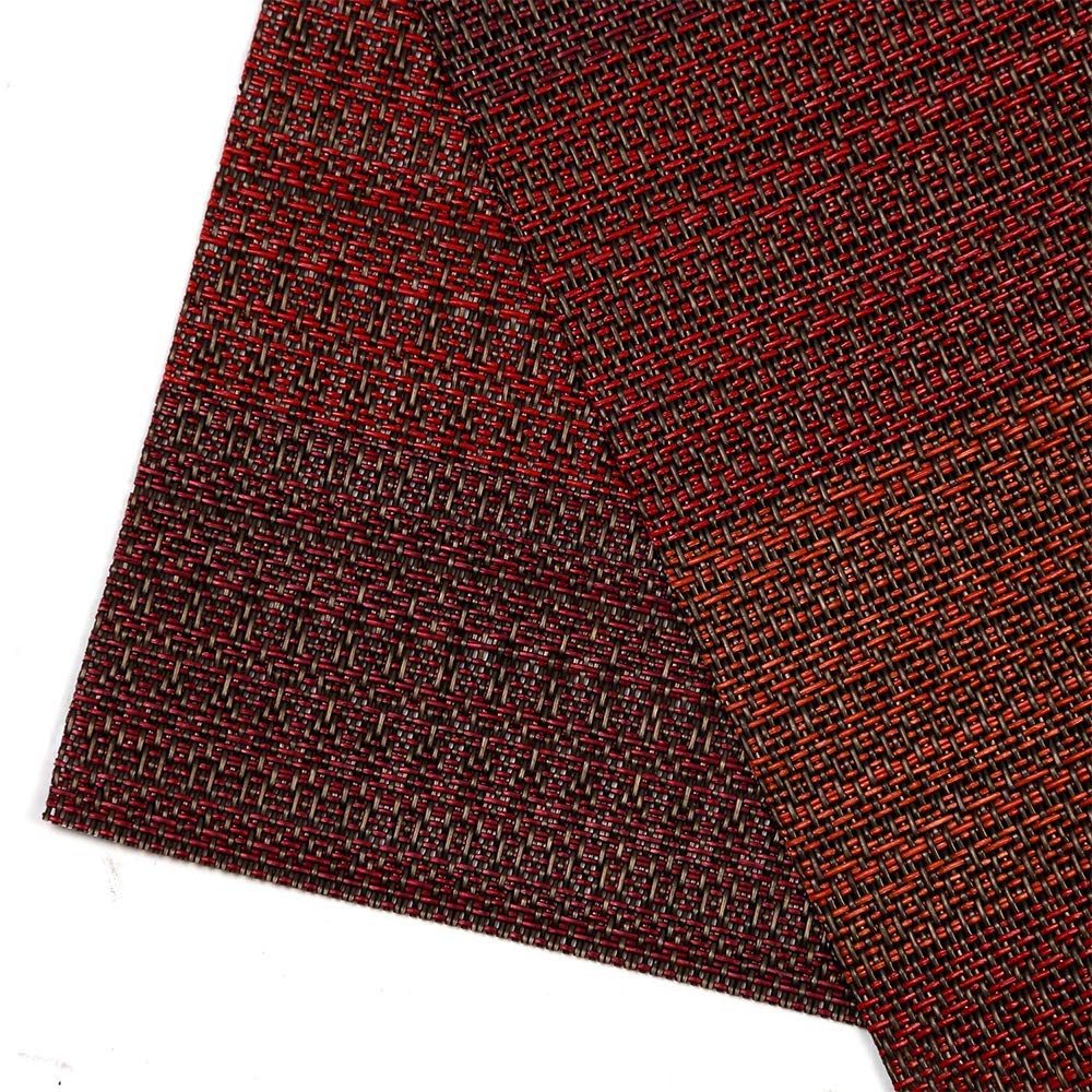 Pauwer Placemats Set of 6 for Dining Table Washable Woven Vinyl