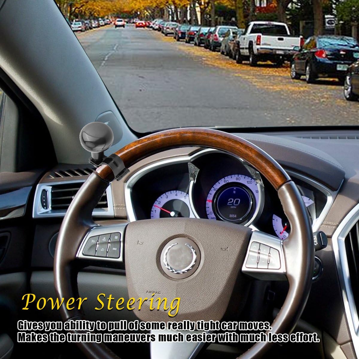 VaygWay Steering Wheel Spinner Knob- Car Suicide Handle Knob Ball- Universal Tractor Vehicle Boat Black- Wheel Accessories Arthritis Handicap Spinners: Automotive