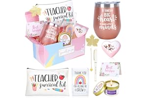 NAICEAY Teacher Gifts for Women,Teacher Appreciation Gifts,Teacher Christmas Gifts,Back to School Gifts for Teachers,Thank You Gifts for New Teacher -Teacher Bag,Candle,Pen Holder,12 oz Teacher Tumbler Set