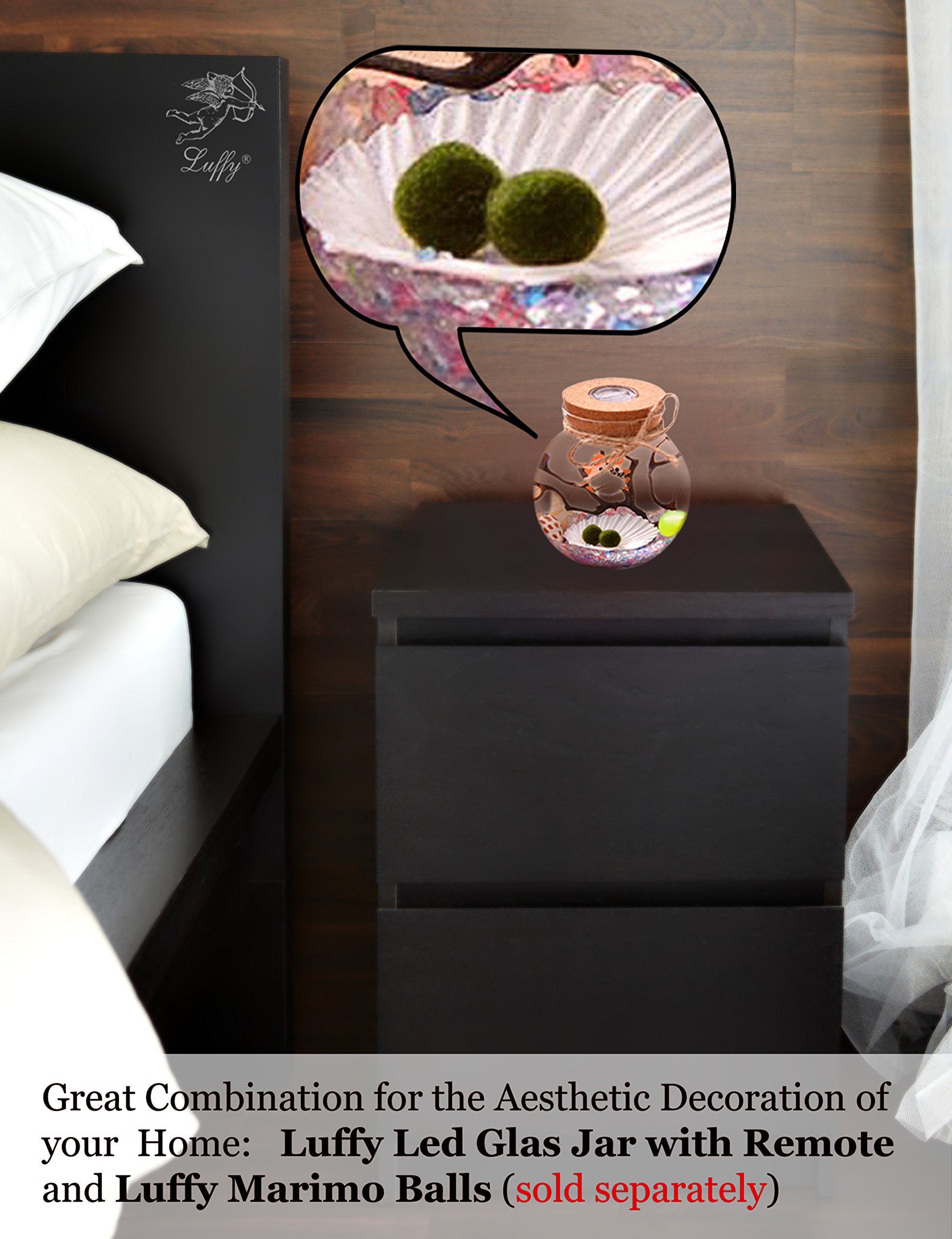 LED Glass Jar by Luffy- Remote Controlled Multi Colored Light Jar- Thick and Durable Glass- Use for Creative Wedding Decor, in Your Home or Garden- Special, Original and Unique Gift