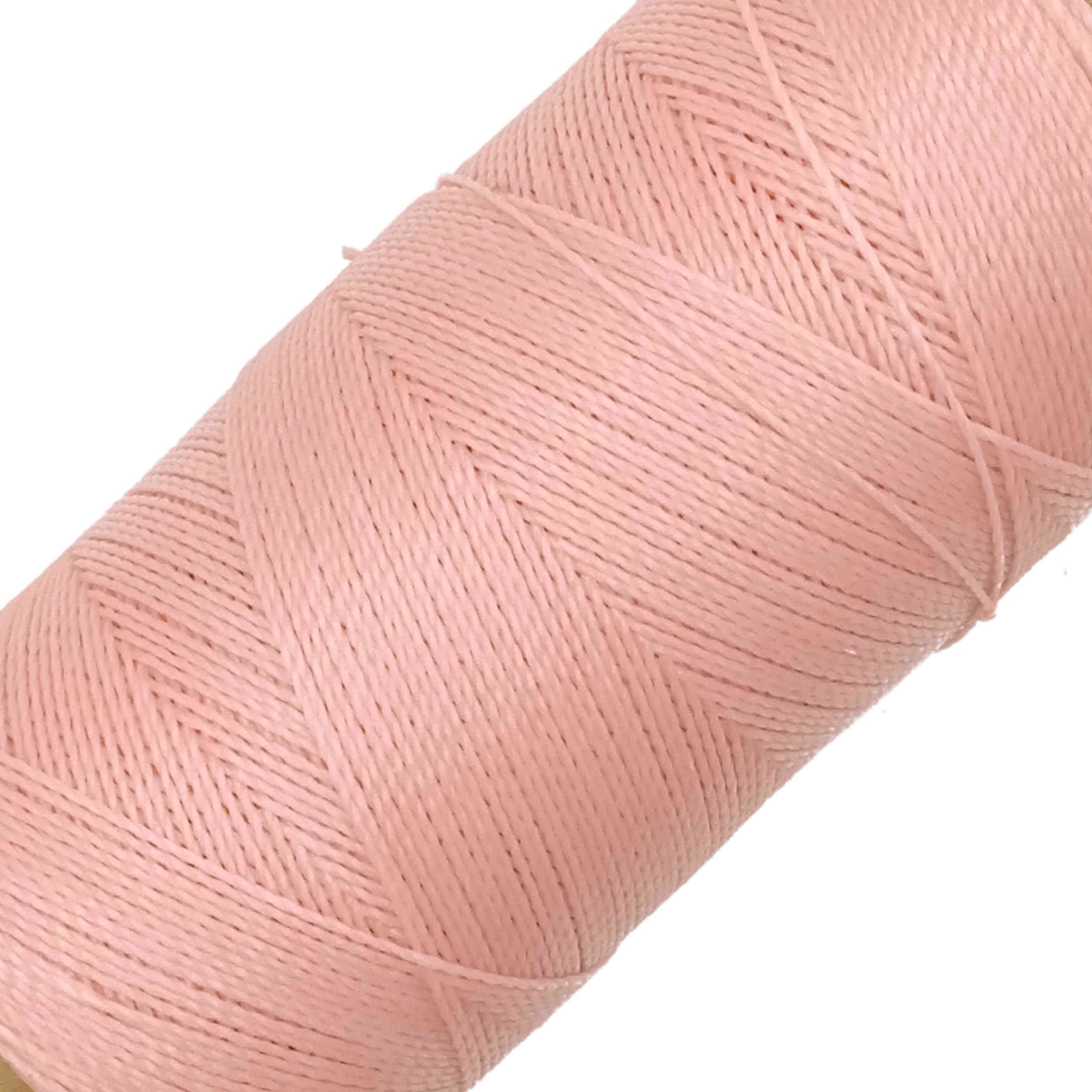 LINHASITA Waxed Thread 100gr / 360 Metres 0.5 mm Thick Polyester Macrame 30 Colours - Pink Stick