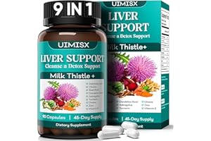 UIMISX Milk Thistle Supplement - Liver Detox Cleanse Formula Herbal Liver Support with Milk Thistle, Dandelion Root, Artichoke, Turmeric, Astragalus for Liver Health, 90 Capsules