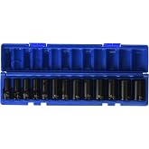 Grey Pneumatic (1203MSD) 3/8" Drive 13-Piece 12-Point Semi-Deep Metric Socket Set