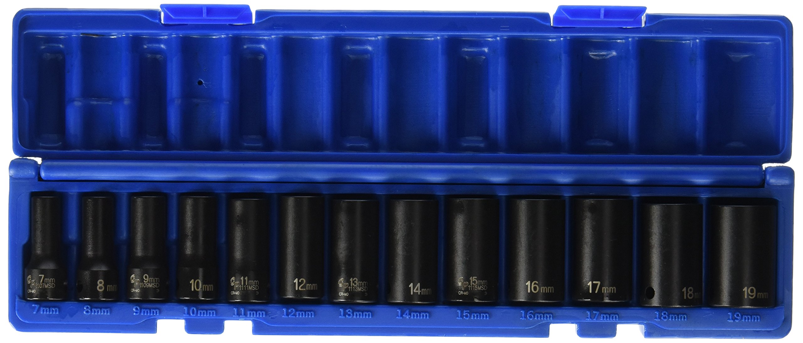 Grey Pneumatic (1203MSD 3/8" Drive 13-Piece 12-Point Semi-Deep Metric Socket Set