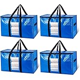 TAILI Extra Large Moving Bags, Heavy Duty Totes for Storage with Visible Window, U-Shaped Around Handles, Storage Contrainer