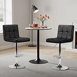 Yaheetech Bar Stools Set of 3, Adjustable PU