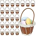 24 Pack Mini Woven Baskets with Handles - Bulk Miniature Baskets for School Projects, Mini Wicker Baskets for Easter Themed Party Favors, Tiny Baskets for Crafts, Picnic - 2x3 inch