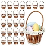 24 Pack Mini Woven Baskets with Handles - Bulk