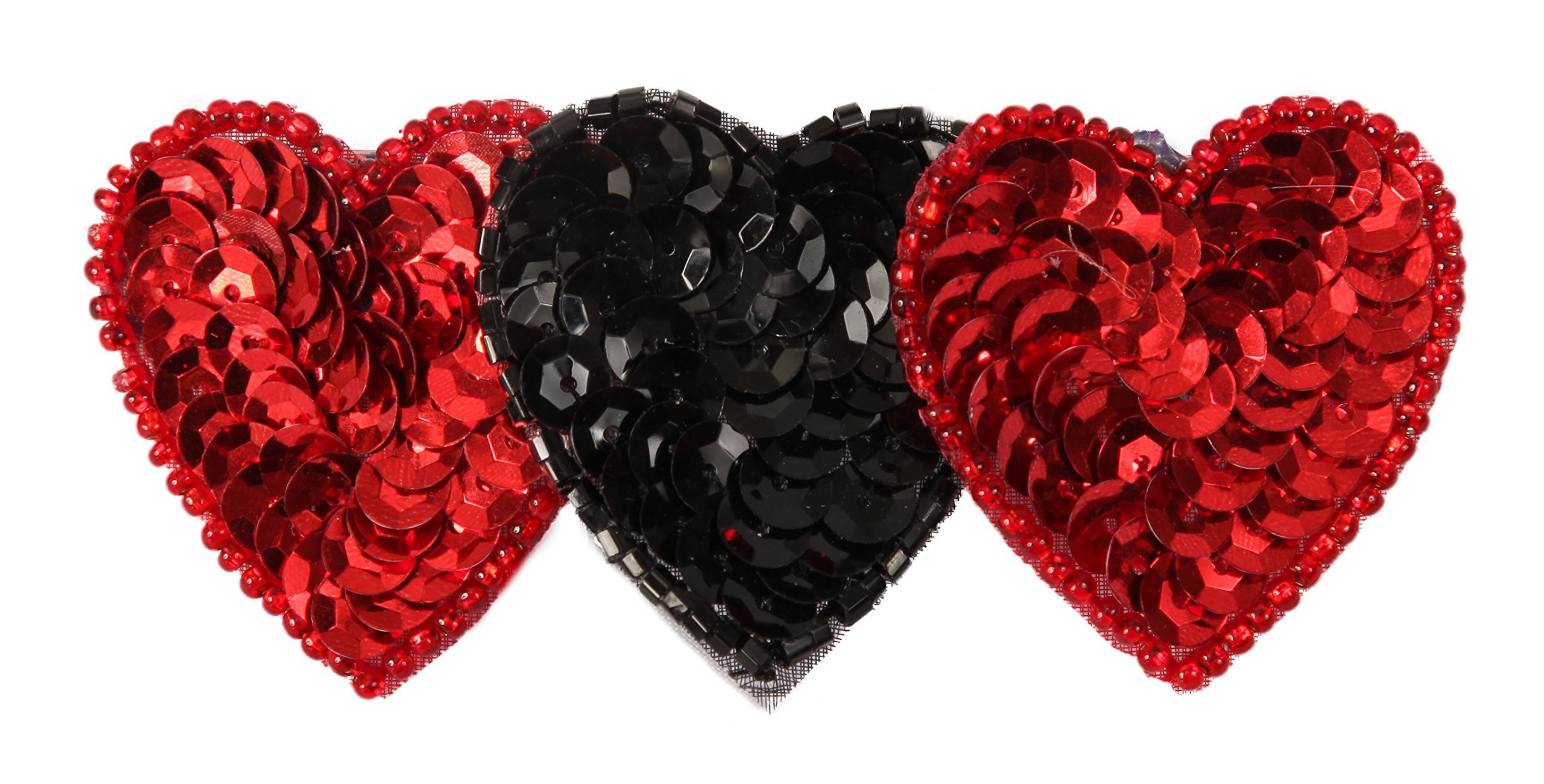 Caravan Reds/Black French Automatic Decorated Barrette