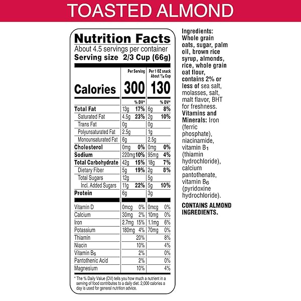 KELLOGG’S EXTRA GRANOLA, WHOLE GRAIN, ON-THE-GO SNACKS, TOASTED ALMOND, 11OZ BAG (1 BAG)