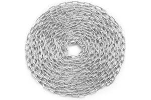 VEVOR Proof Coil Chain, 1/8" x 33', 350 lbs Safe Working Load, Zinc Plated Proof Tested Coil Chain with Two Quick Links, Galvanized Carbon Steel Link Chain for Towing, Hanging, Camping, Pet Towing