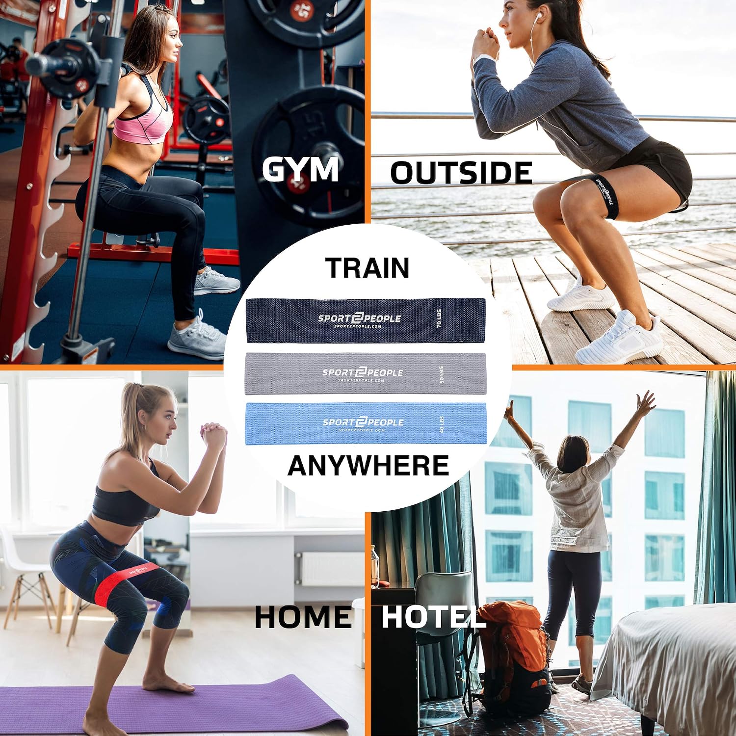 sport2people Exercise Resistance Loop Bands Set including 2 Workout E-Books for Strength Training and Physical Therapy - Image 5