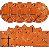 KFJBPB 40 Pcs Basketball Plates and Napkins Party Supplies, Basketball Birthday Party Decorations Disposable Paper Plates and Napkins Tableware Set for Birthday Party Baby Shower Serves 20