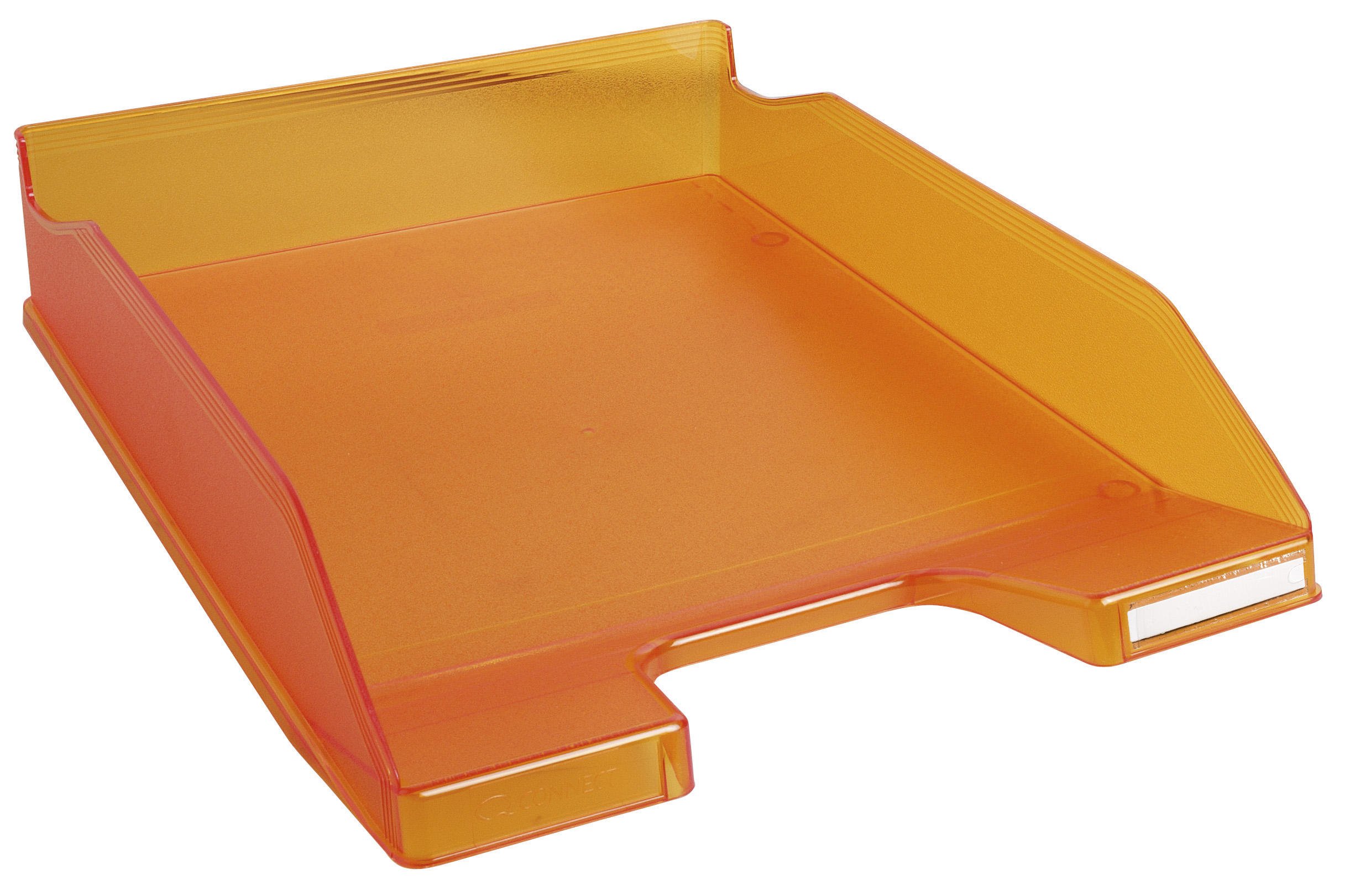 Exacompta - Ref 11346D - Linicolor Letter Tray Combo Midi - 347 x 255 x 65mm in Size, Holds Up To 500 Sheets, Suitable for A4 Documents -Tangerine Translucent