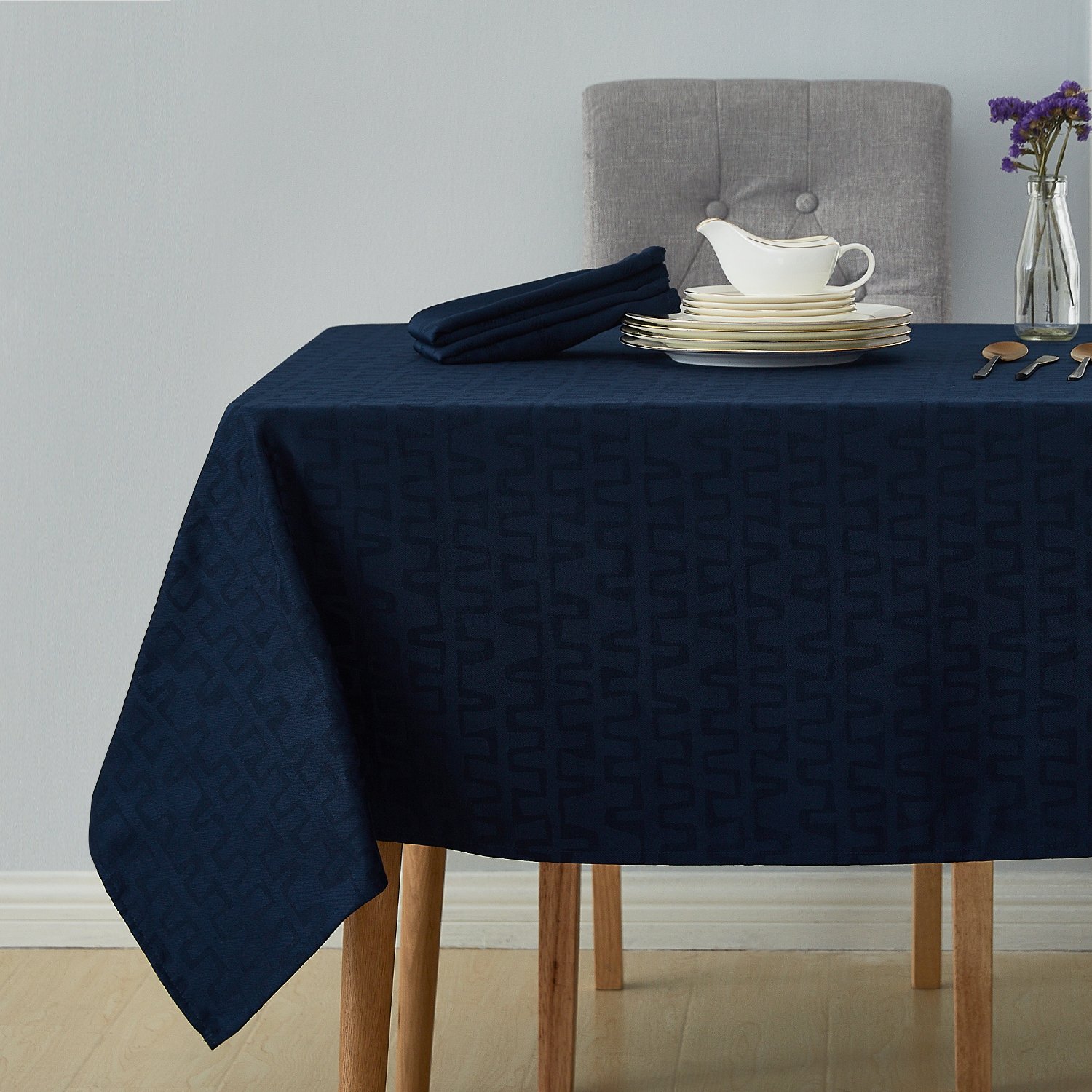 Best Table Runner With Matching Tablecloth Navy