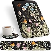 Ospelelf Ergonomic Keyboard Wrist Rest and Large Mousepad with Wrist Rest Support for Computer, Gaming, Flower