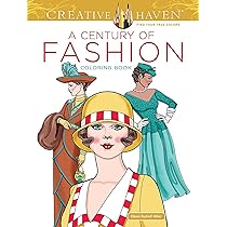 洋書 AMERICAN FASHION Amazon.com: Creative Haven A Century of Fashion Coloring