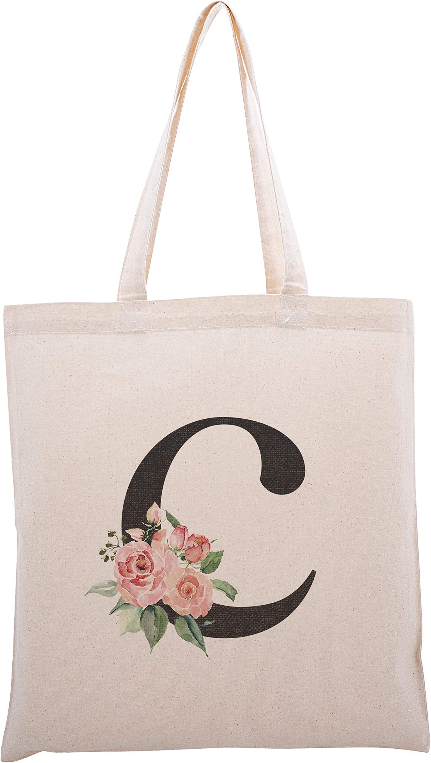 Personalized Floral Initial Tote Bag Bachelorette Party #1
