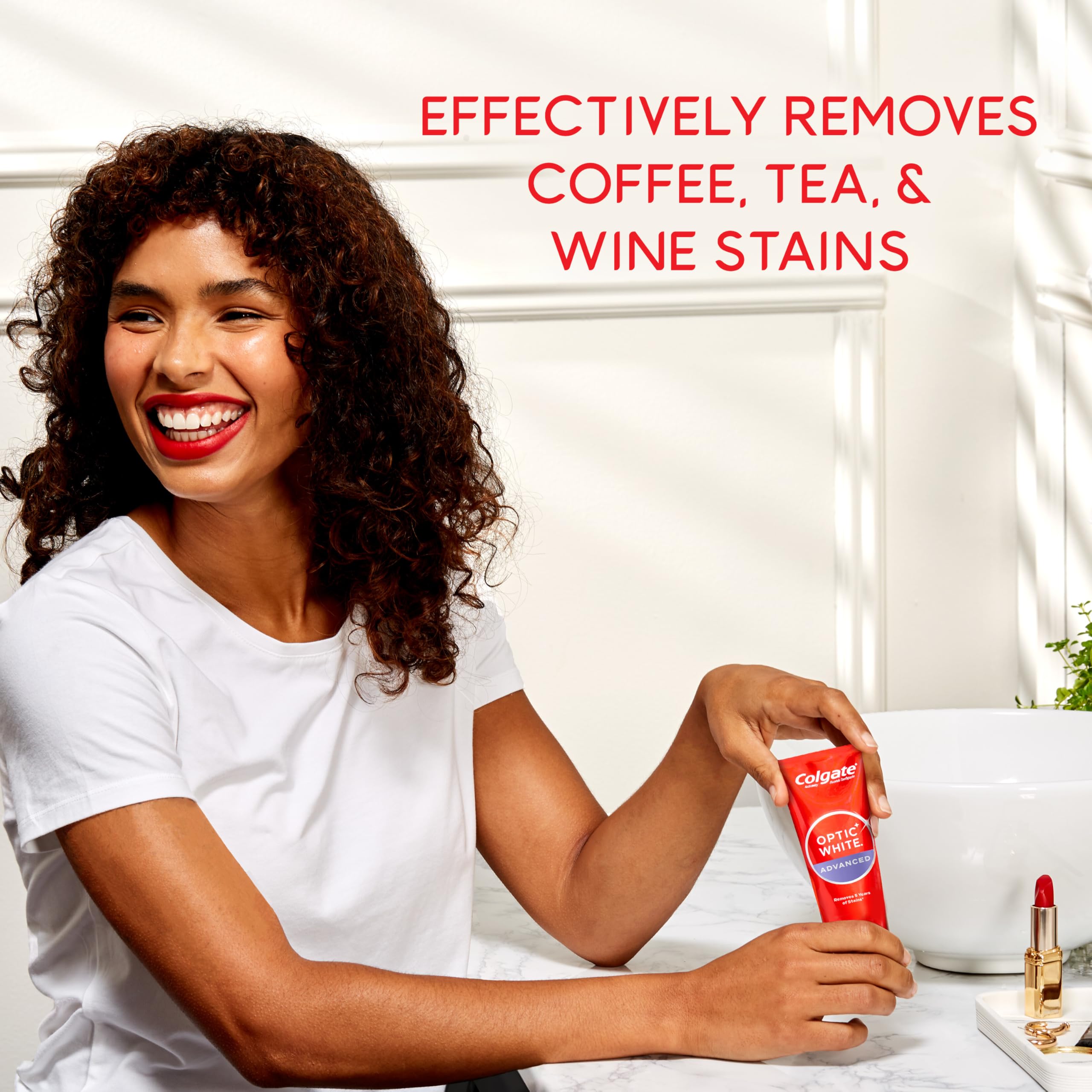 Colgate Optic White Advanced Hydrogen Peroxide Toothpaste Pack, Teeth Whitening Toothpaste, Enamel-Safe Hydrogen Peroxide Formula, Helps Remove Tea, Coffee, and Wine Stains, Icy Fresh, 3 Pack, 3.2 oz