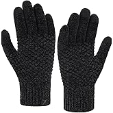 FZ FANTASTIC ZONE Womens Winter Gloves with Touchscreen Warm Chenille Knit Thermal Gloves for Women Cold Weather Gifts