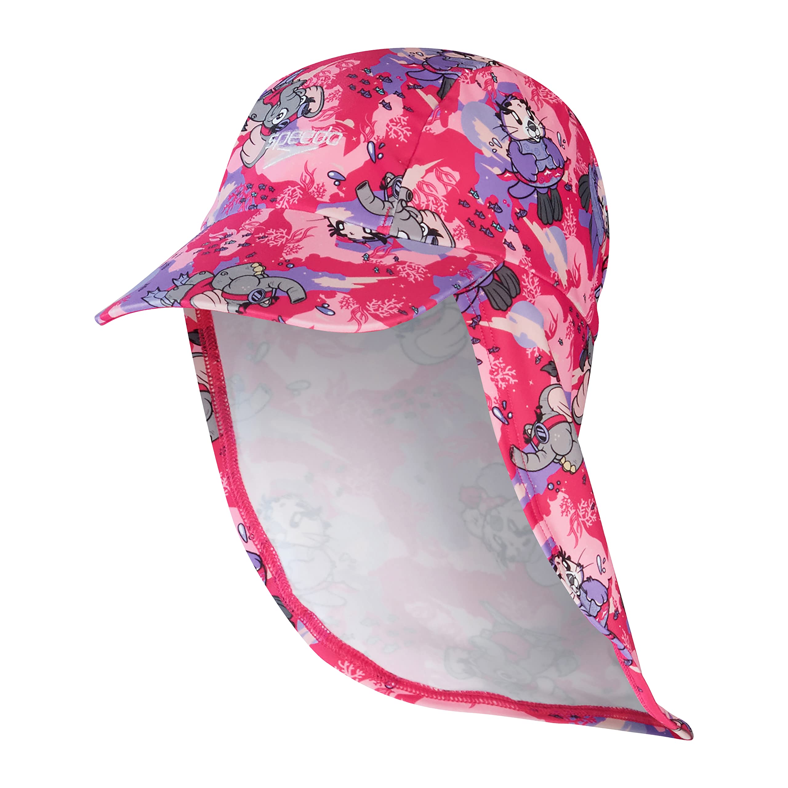 Speedo Girls Learn to Swim Sun Protection Hat | UVU Protection | Holiday Wear | Kids Hat Hat, Cherry Pink/Sweet Taro/Hellium, L