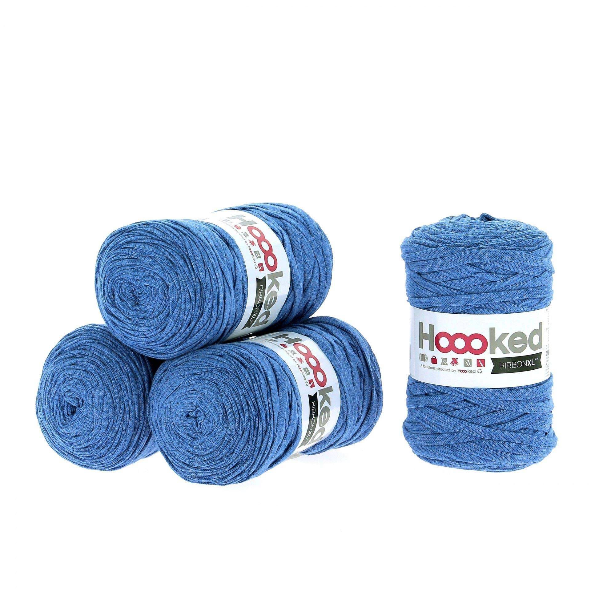 Hoooked Ribbon XL Ribbon Yarn Value Set of 4 Rolls Wahl (Imperial Blue)