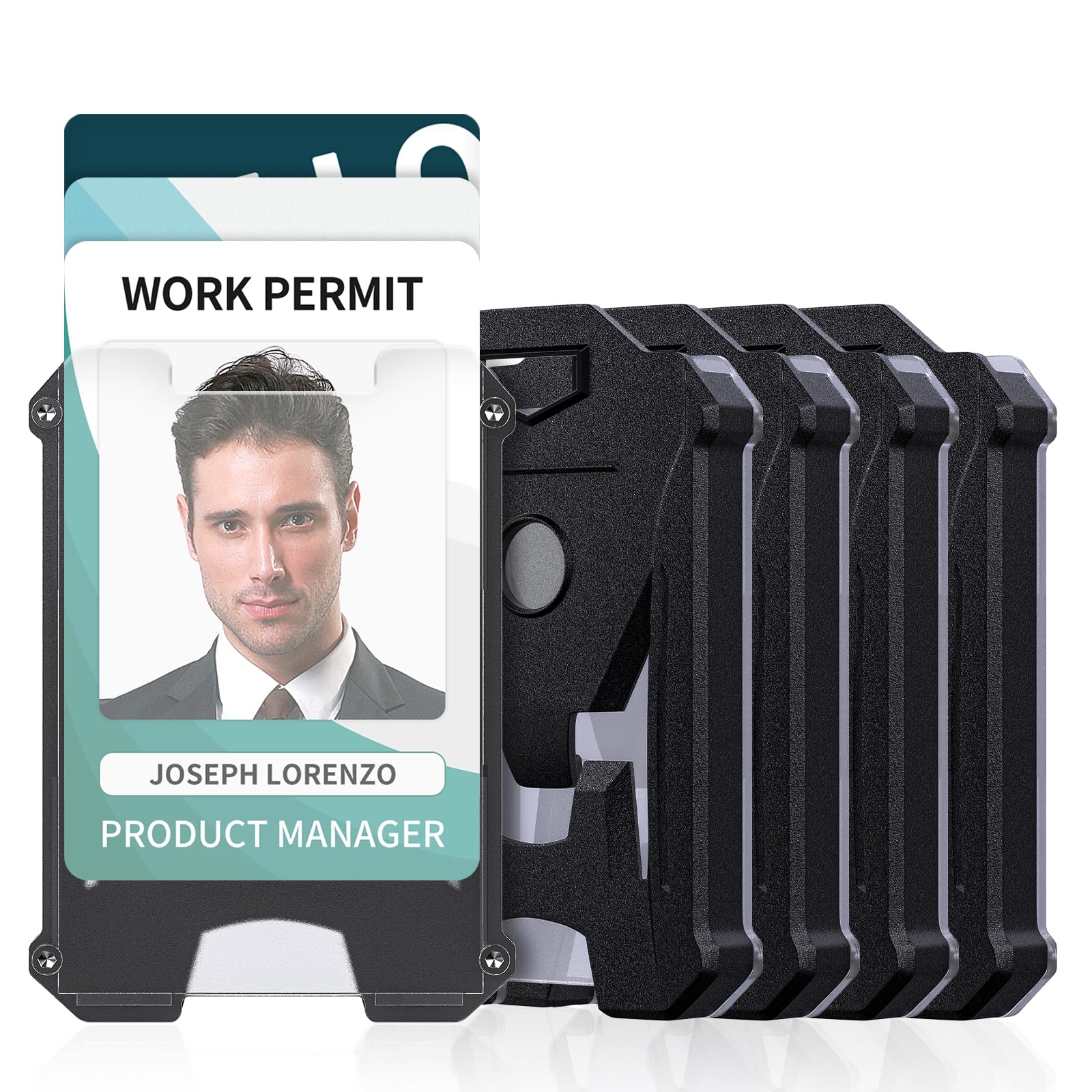 Uniclife 5 Pcs Heavy Duty Badge Holder Vertical Hard Case with Clear Window and Tight Clip Stable Card Protector for Office School ID Credit Cards Proximity Cards Driver’s Licenses Passesk