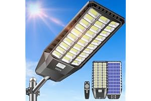 DEEPN 6500W Solar Street Light Outdoor Waterproof Commercial Grade 480000 Lumens Dusk to Dawn Solar Flood Light Motion Sensor, LED Solar Lights Outdoor with Remote Control for Parking Lot, Backyard