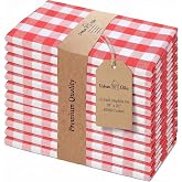 Urban Villa Cloth Napkins Cotton 12x12 (Set of 12) Red