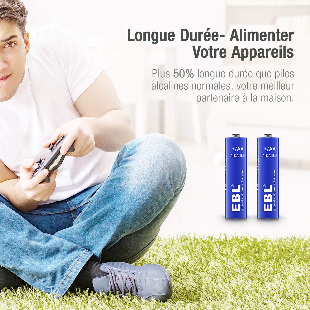 EBL Lot de 28 Piles AA Alcalines Industrielle 1,5V - Piles LR6 1,5 Volts avec Longue Durée de Conversation