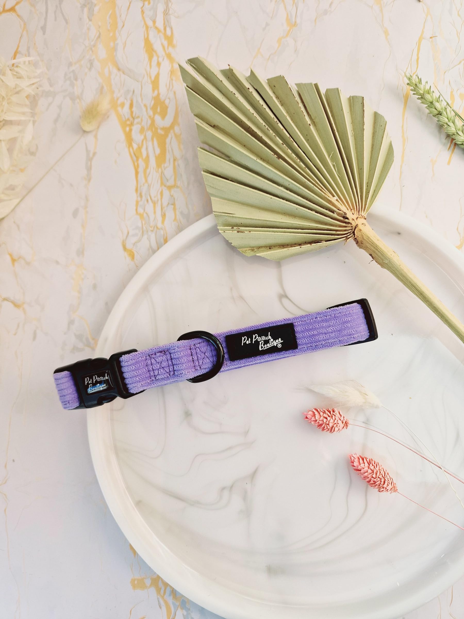 PASTEL PURPLE CORD DOG COLLAR M