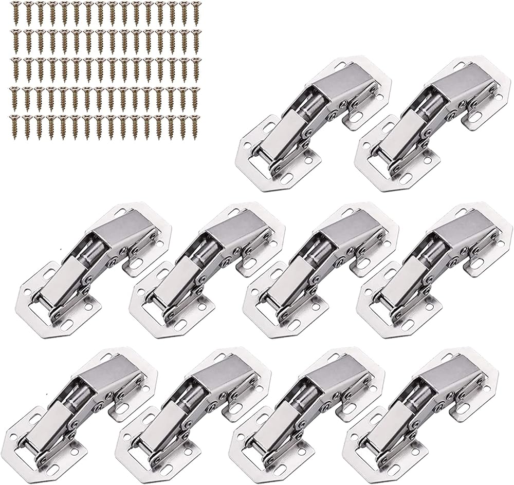 Bohaner 10 Pack Soft Close Cabinet Hinges Full Overlay Kitchen Cupboard 80