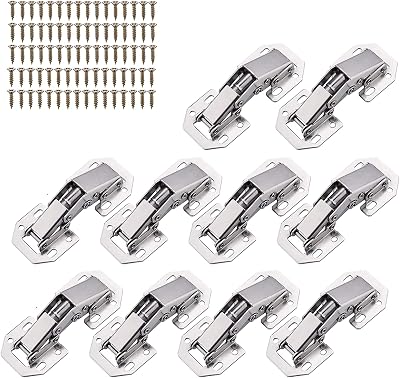 Bohaner 10 Pack Soft Close Cabinet Hinges Full Overlay Kitchen Cupboard 80