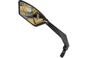 MEACHOW MEACHO 2024NEW Handlebar Bike Mirror, Scratch Resistant Glass Lens, Ultra-HD, E-bike Mirror, Bicycle Mirror, (Silver Left Side) ME-013LS