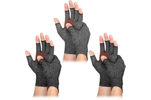 DISUPPO 3 Pairs Arthritis Compression Gloves, Women and Men Gloves for Relieve Hand Pain, Carpal Tunnel, RSI, Rheumatoid, Tendonitis, M