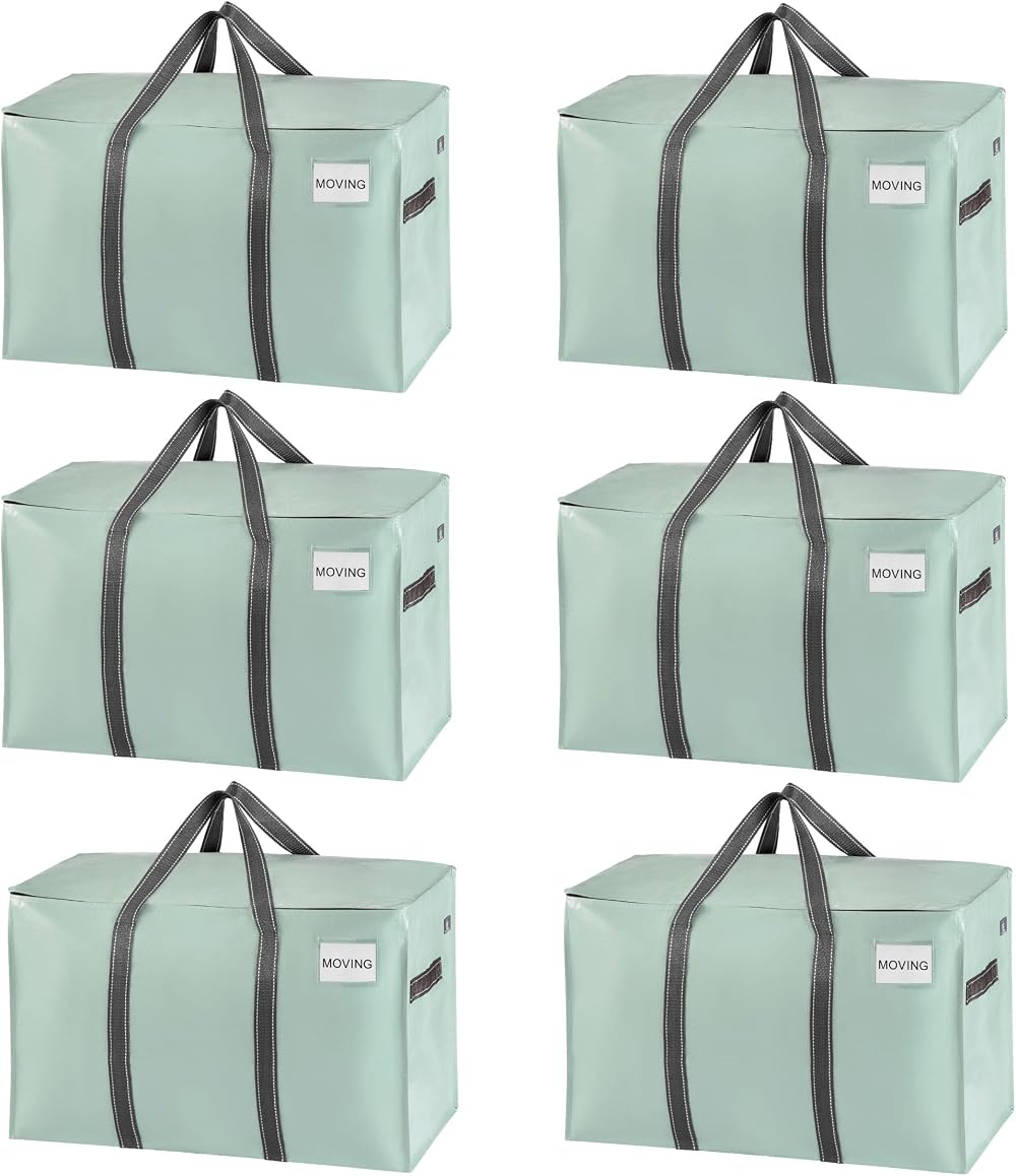 VENO 6 Pack Moving Bags Large Christmas Storage Bins with Lids