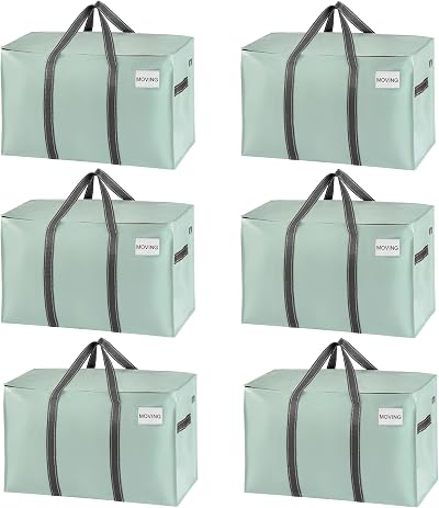 VENO 6 Pack Moving Bags Large Christmas Storage Bins with Lids