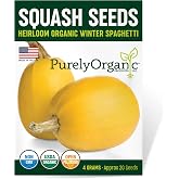 Organic Squash Seeds (Winter Spaghetti) - Approx 20 Seeds - USDA Organic, Non-GMO, Open Pollinated, Heirloom, USA Origin