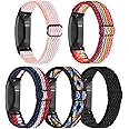 Adjustable Elastic Fitbit Inspire 2 Bands Compatible with Fitbit Inspire 2 / Inspire/Inspire HR, Stretch Soft Nylon Sport Breathable Wristband Replacement Women Men (5 Pack)