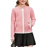 GRACE KARIN Girls Cardigan Knit Zip Uniform Sweater School Winter with Pockets 6-14Y