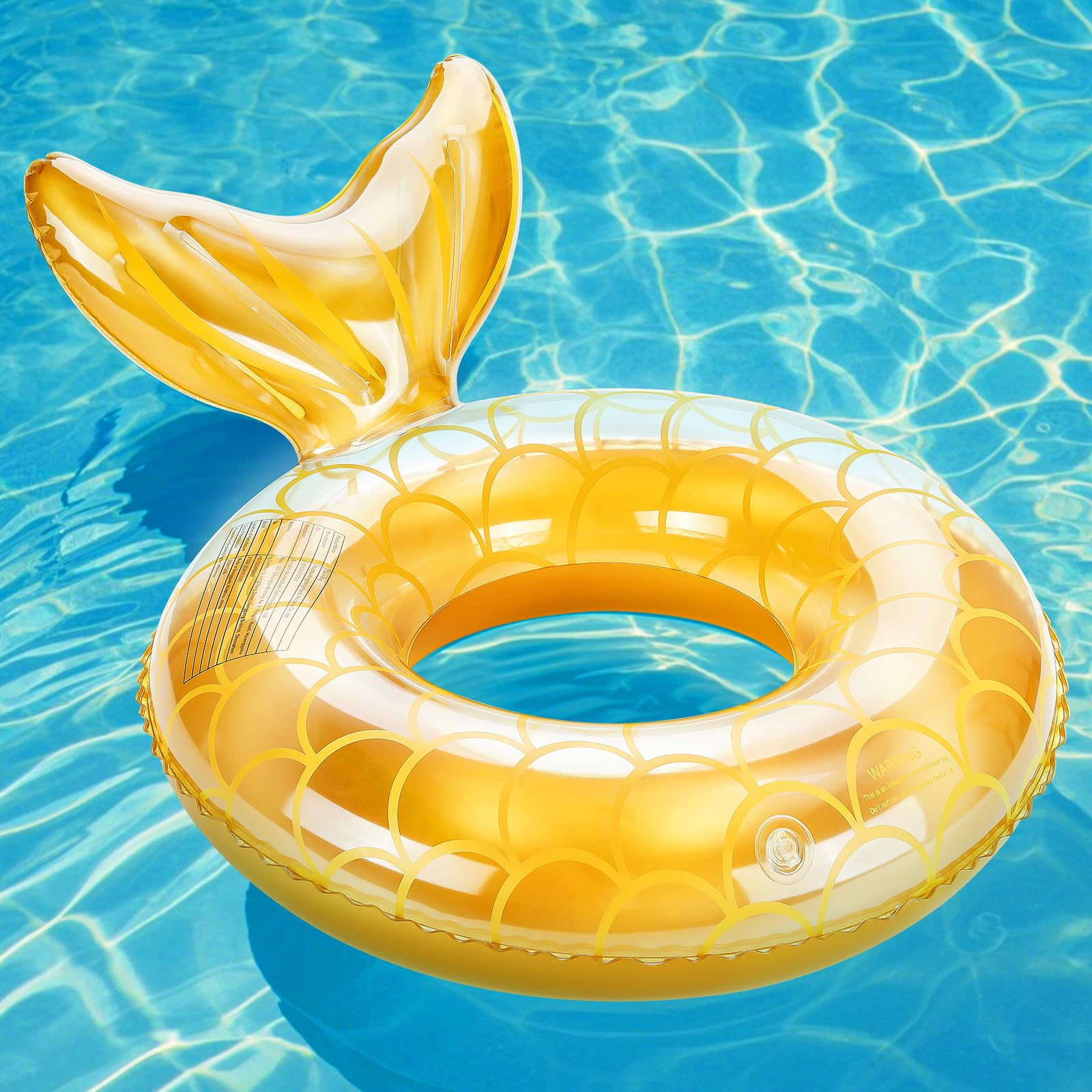 MoKo Inflatable Swimming Ring, Children Cute Pool Float Tube Decorations Swim Tubes Outdoor Pool Beach Water Floats Party Supplies Kids Floaties, Golden