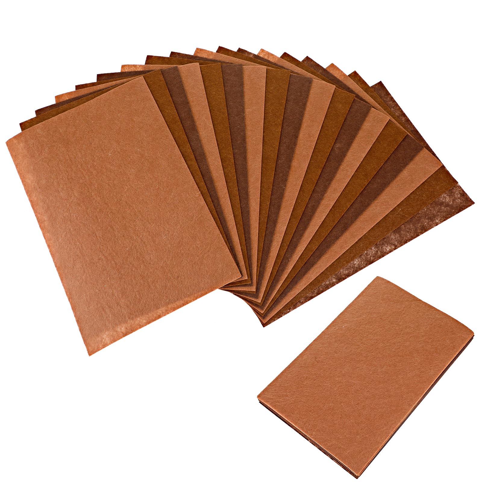 Lusofie 18 Pcs Felt Fabric Brown Felt Sheets Fuzzy Felt Fabric for Crafts DIY Crafting Sewing Patchwork Art Projects 3 Colors 11.81 x 7.87 Inch