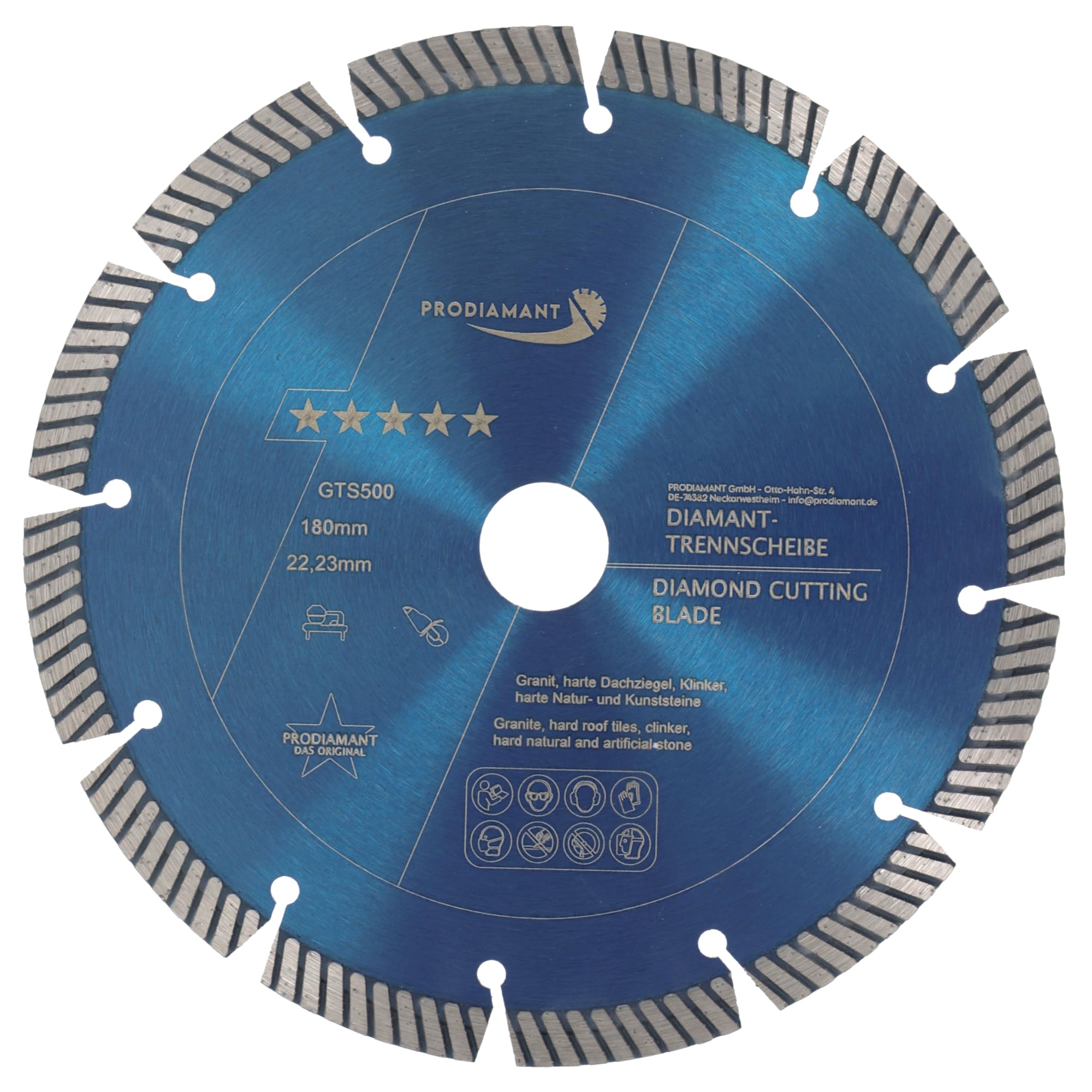 PRODIAMANT Professional Diamond Saw Blade Granite FASTCUT 180 mm 7" x 22.23 mm Diamond Cutting disc 180mm