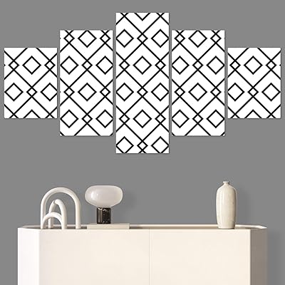 SIGNWIN 5 Panel Canvas Wall Art Modern Art...