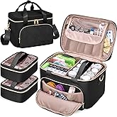 Prokva Medicine Storage Bag with 2 Medical Bags, Pill Bottle Organizer Bag Empty First Aid Bag for Travel, Home Healthcare, Black(Empty Bag Only)