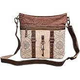 3 BROTHERS - Vintage Key Crossbody Bag | Upcycled Vintage Canvas & Leather | Comes with 2 Different Strap | Multi Pocket Bag