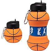 Maccabi Art Clip-On Collapsible BPA-Free Silicone Basketball Water Bottle for Kids, 18 Oz. Size