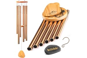 UpBlend Outdoors Wind Chimes for Outside, Gift for Mom, Deep Tone, Sympathy Gifts for Loss of Loved One, Patio Decoration, Memorial Windchimes, 41" Bronze